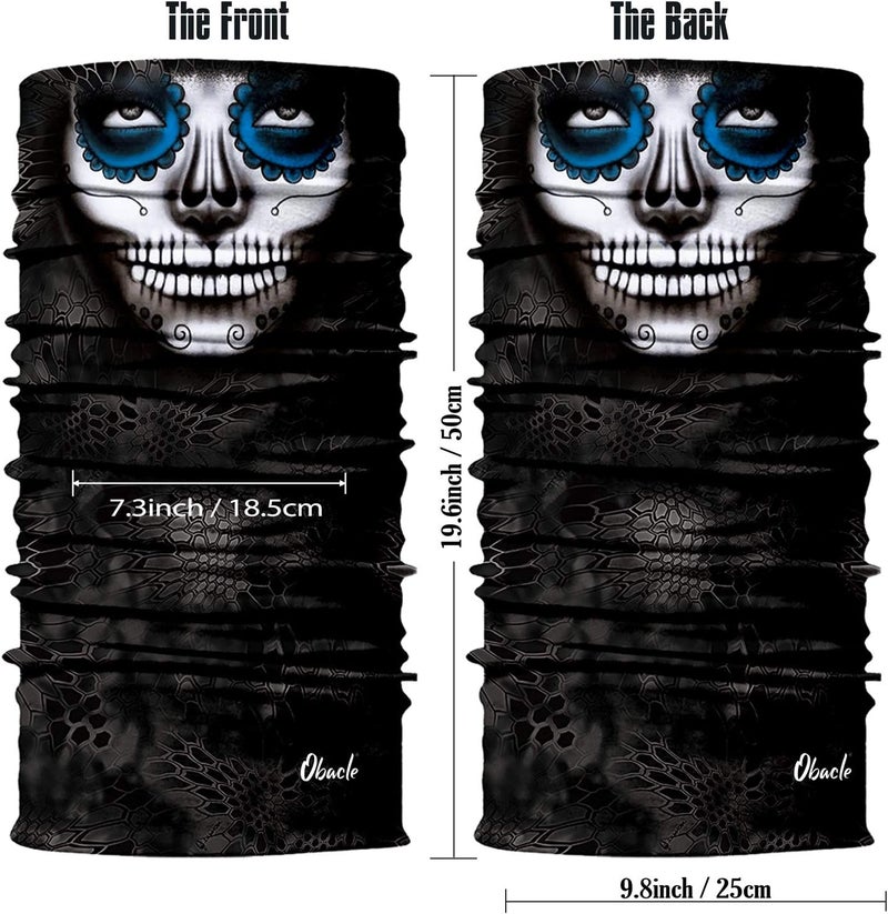 Obacle Skull Face Mask for Women Dust Wind Sun Protection Rave Festival Riding - Image 3