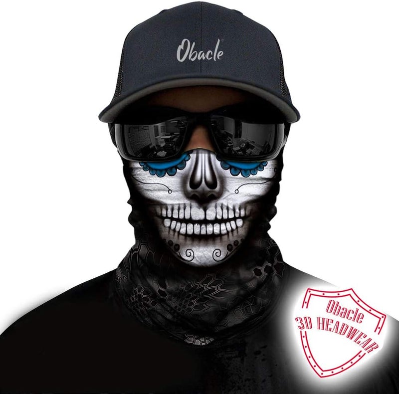 Obacle Skull Face Mask for Women Dust Wind Sun Protection Rave Festival Riding - Image 2