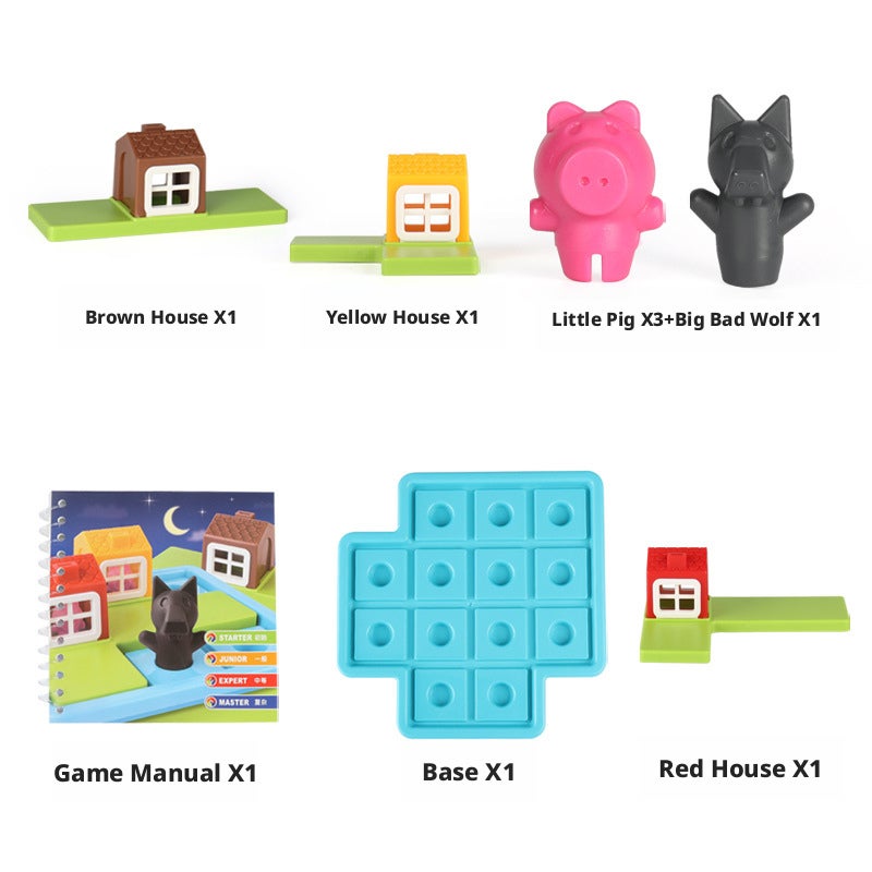 Big Bad Wolf and Three Little Pigs Children's Logic Training Puzzle Game - Image 4