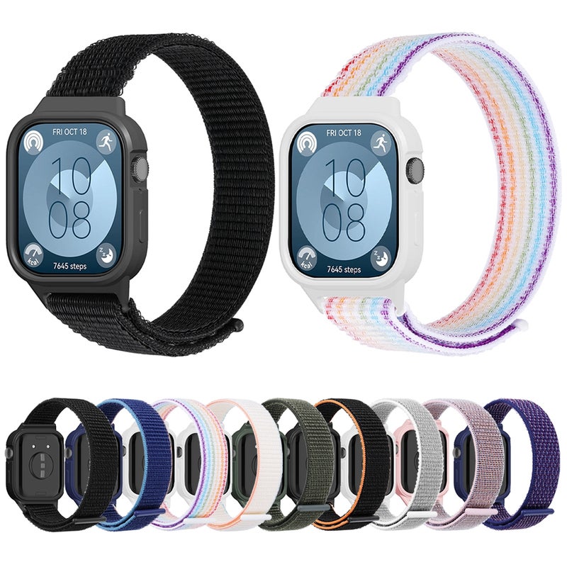 إيروريكس سوار ساعة متكامل من النايلون لساعة هواوي واتش فيت 3 (أسود) - Image 3