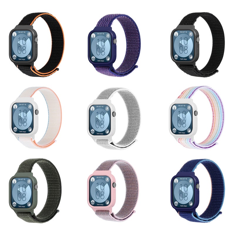 إيروريكس سوار ساعة متكامل من النايلون لساعة هواوي واتش فيت 3 (أسود) - Image 4