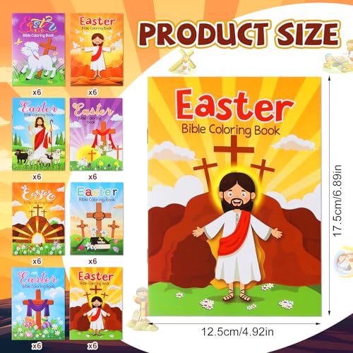 Sinload 120 Pcs Christian Easter Coloring Books Bulk Christian Easter Gifts for Kids Easter Coloring Books Bulk Christian Easter Gifts He is Risen Color Booklet for School Classroom Activity Gifts - Image 5
