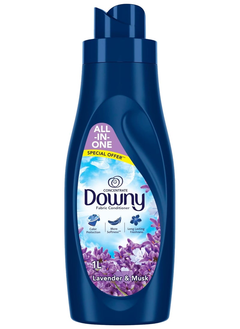 Downy Downy Fabric Conditioner, Concentrate, Lavender & Musk Variant, Color Protection, More Softness, Longer Lasting Freshness, 1Ltr  - Image 1