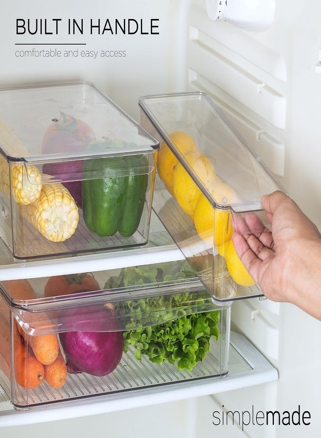 SIMPLEMADE Clear Refrigerator Organizer Bins - Clear Bins for Fridge, Containers for Fridge and Freezer, Multipurpose Storage for Kitchen, Office, Bathroom, Pack of 3 (Design 2) - Image 5