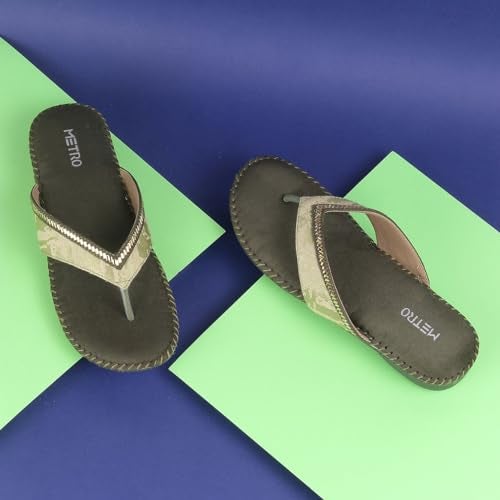Metro Women Green Flat Comfort Sandal UK/5 EU/38 (44-32) - Image 2
