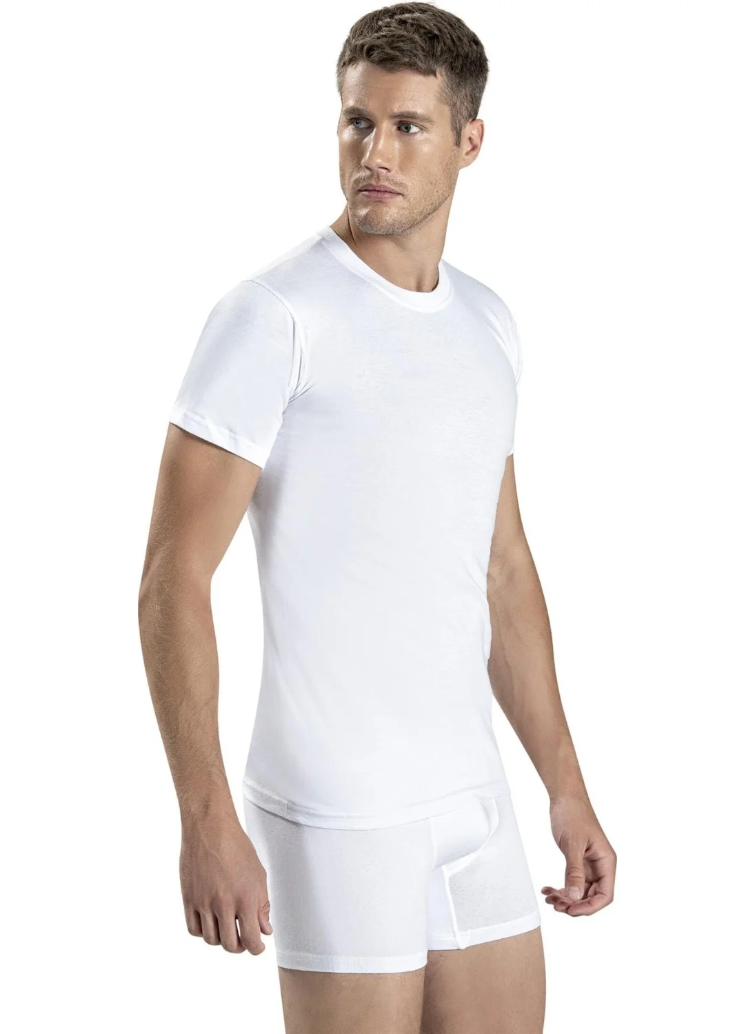 جيبر Men's Cotton Zero Collar Undershirt 104 - 6 Pieces
