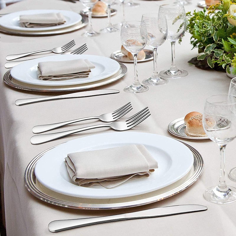SHFTI 304 Stainless Steel Silverware Set for 4 Cutlery Set Flatware Set Including Dinner Knife Spoons and Forks Dishwasher Safe Silver Pack of 20 - Image 4