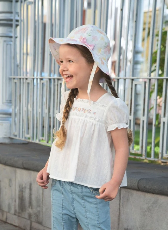 Dave & Bella Girls Floral Print Sun hat