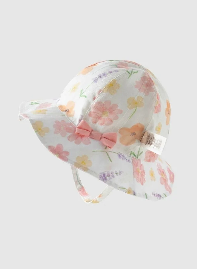 Dave & Bella Girls Floral Print Sun hat