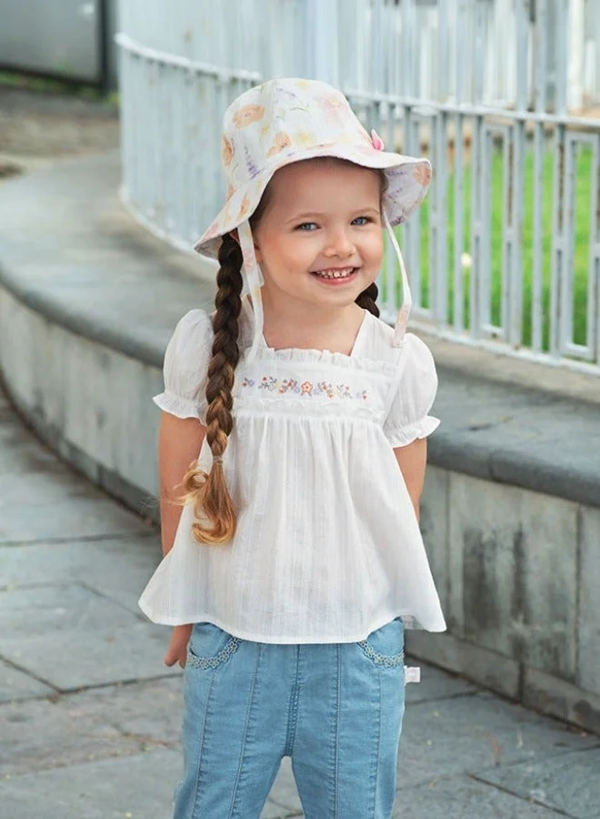 Dave & Bella Girls Floral Print Sun hat