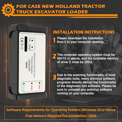 Otobaijeni EST V9.8 V9.5 V9.11 V8.6 DPA5 Diagnostic Tool Kit 380002884 Adapter 5 Compatible with New Holland Compatible with CASE Electronic Service Tools, EST DPA5 Diagnostic Tool - Image 4