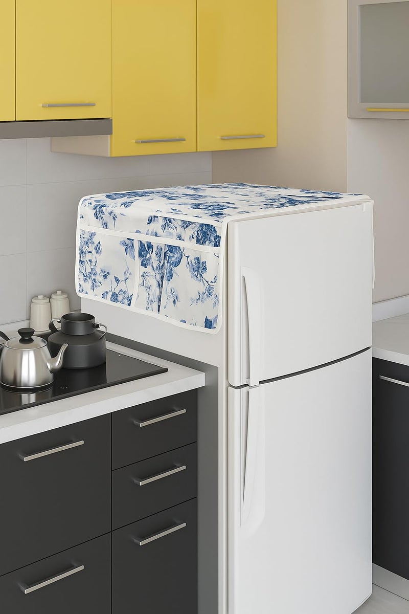 Bhoomi Impex Refrigerator Dust Proof Cover with Storage Pockets - Protective, Durable, Easy to Clean - Random Print - Set of 1 - Image 3