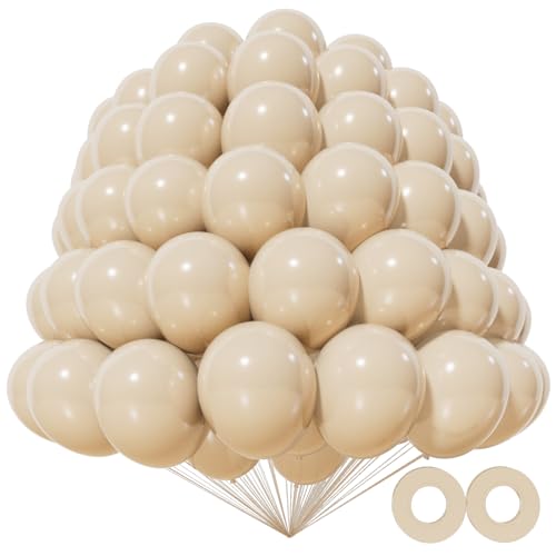 KAWKALSH 200pcs Sand White Balloons 5 Inch Small Mini Latex Balloons for Party Birthday Baby Shower Anniversary Festival Arch Garland Decoration - Image 1