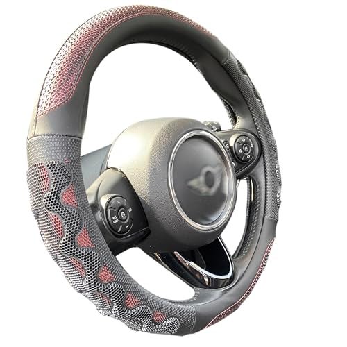 PINCTROT Large Size Steering Wheel Cover Great Grip with 3D Honeycomb Anti-Slip Design, 15.5-15.75 Inch (Wine Red) - Image 1