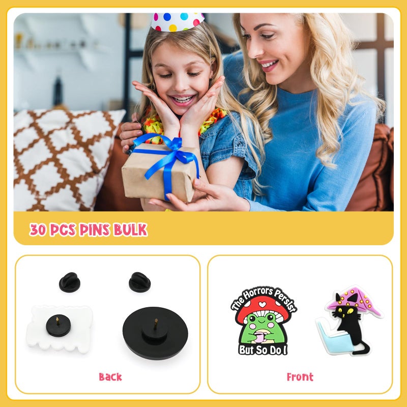 XHAOYEAHX 30 PCS Cute Pins Bulk, Funny Backpack Aesthetic Lapel Badge Pin Set Brooch Pin for Backpacks, Hats, Bags - Image 3