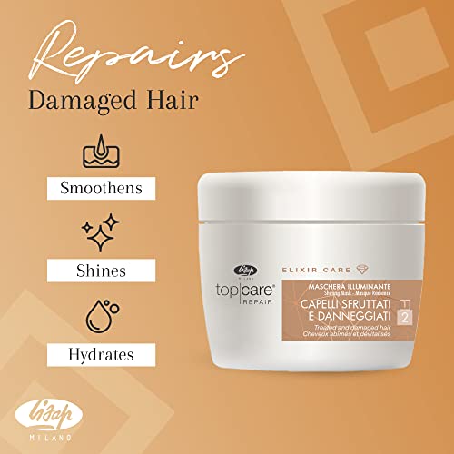 Lisap Hair Mask Top Care Repair Elixir Hair Care, Hydrating Deep Conditioning Hair Mask for Damaged Hair or Color Treated Hair, Shea Butter & Argan Oil, Paraben, Colorant & Sulfate Free, 8.45 fl oz - Image 4