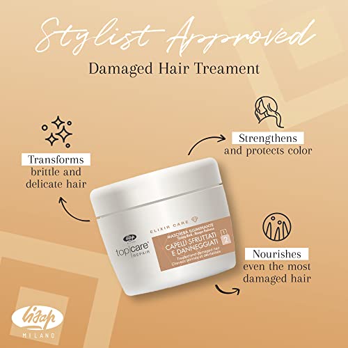 Lisap Hair Mask Top Care Repair Elixir Hair Care, Hydrating Deep Conditioning Hair Mask for Damaged Hair or Color Treated Hair, Shea Butter & Argan Oil, Paraben, Colorant & Sulfate Free, 8.45 fl oz - Image 2