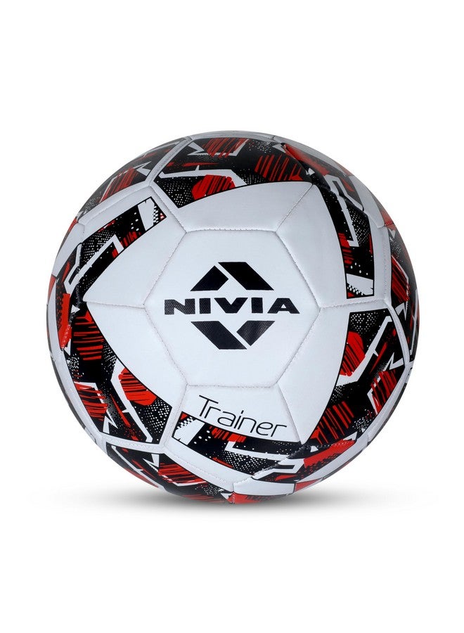 Nivia Trainer Football, Rubberized Stitched Football,32 Panel,Suitable For Hard Ground Without Grass,Training Football,Football For Men & Women,Size - 5 (Multicolor)  - Image 1