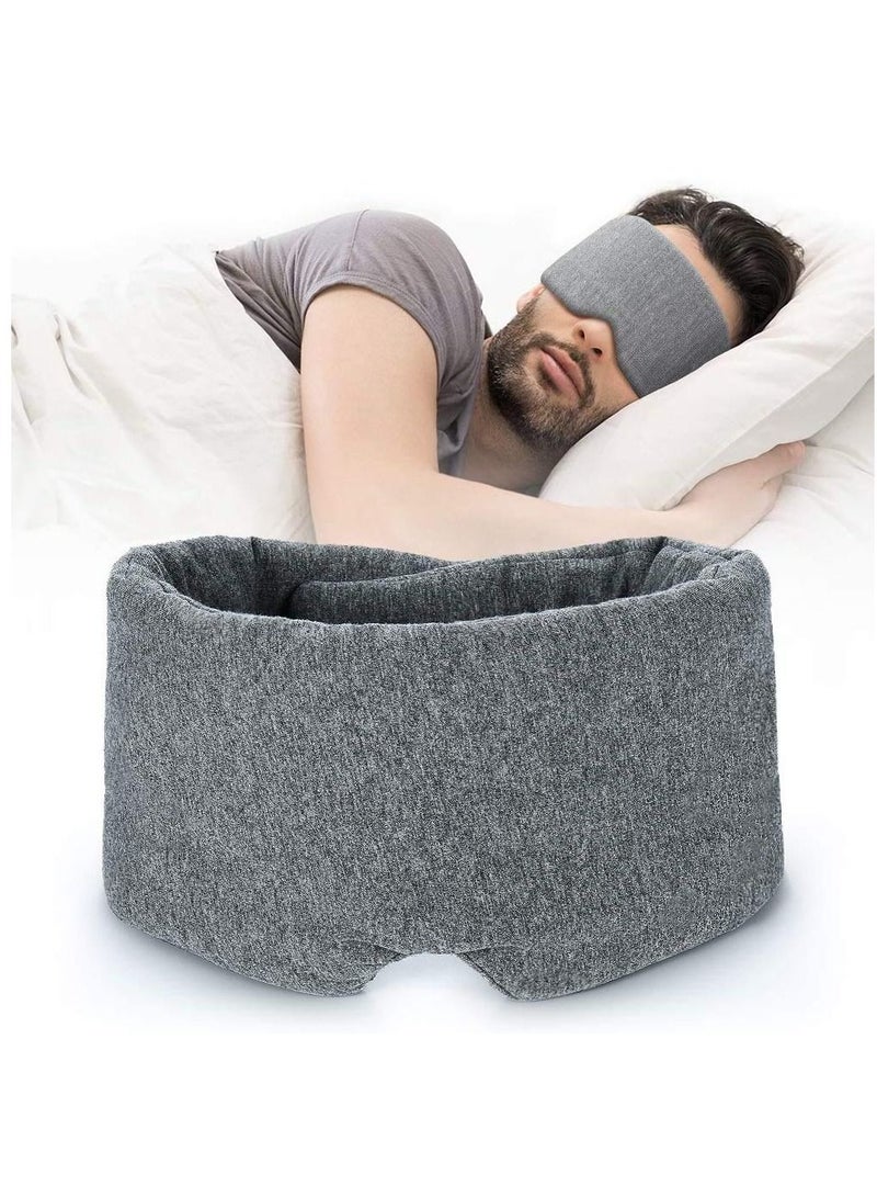 100% Handmade Cotton Sleep Mask Blackout - Comfortable Breathable Eye Mask for Sleeping Adjustable Blinder Blindfold Airplane with Travel Pouch - Best Night Companion Eyeshade for Women Men Kid  - Image 2