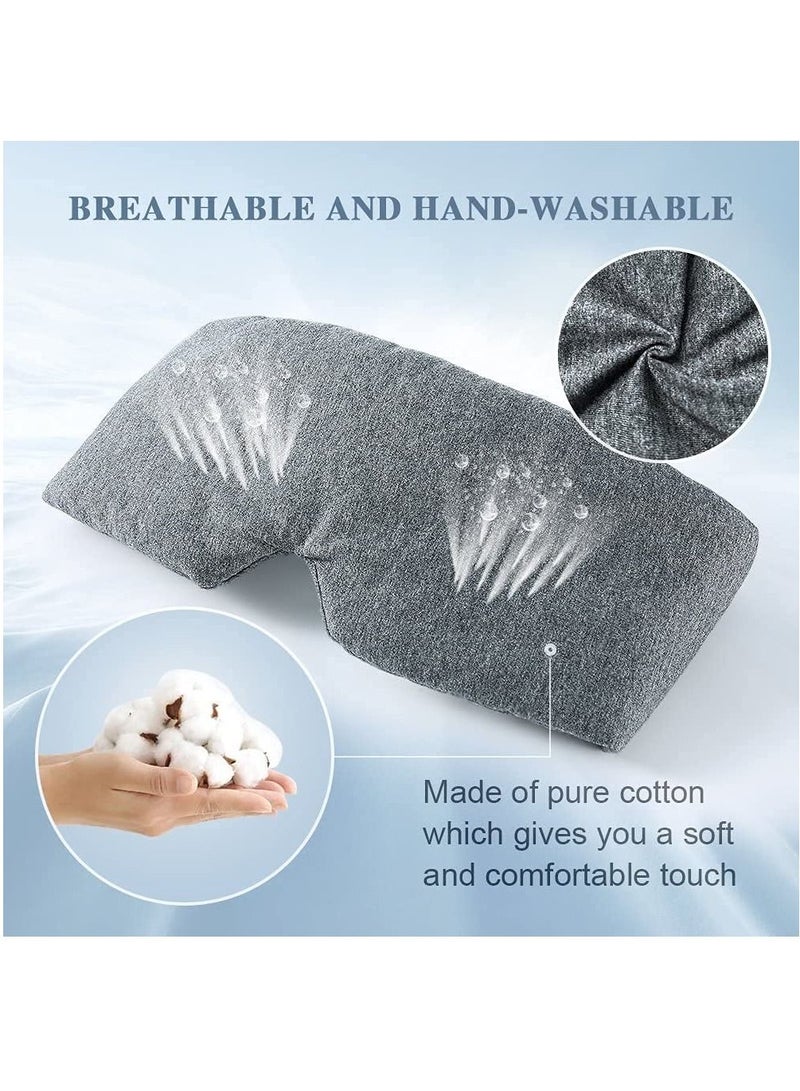 100% Handmade Cotton Sleep Mask Blackout - Comfortable Breathable Eye Mask for Sleeping Adjustable Blinder Blindfold Airplane with Travel Pouch - Best Night Companion Eyeshade for Women Men Kid  - Image 3