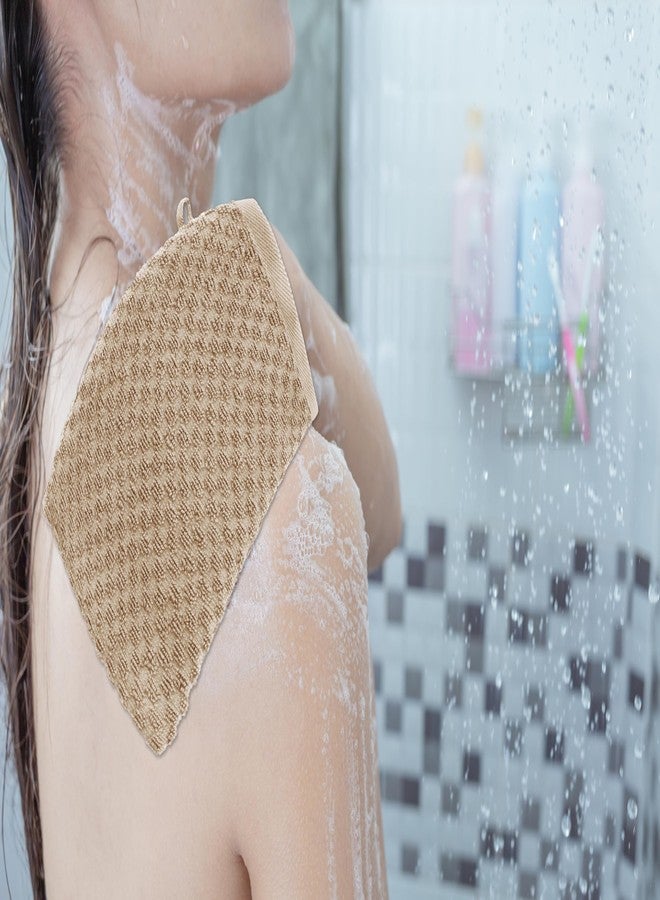 COTTON CRAFT Bath Mitt - Exfoliating Glove - Set of 6 Euro Spa Waffle Weave Towel Mitts - 100% Cotton Body Shower Glove Washcloth with Hanging Loop - Sensitive Skin Friendly - Large 5.5x10 -Linen - Image 2