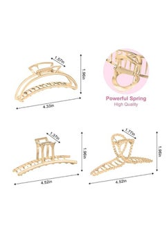Generic 6 Pack Large Metal Hair Claw Clips - 4 Inch Big gold hair clips,Perfect Jaw hair clamps for Women and Thinner,Thick hair styling,Strong Hold Hair,Fashion Hair Accessories (Style 1)  - Image 3