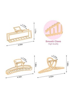 Generic 6 Pack Large Metal Hair Claw Clips - 4 Inch Big gold hair clips,Perfect Jaw hair clamps for Women and Thinner,Thick hair styling,Strong Hold Hair,Fashion Hair Accessories (Style 1)  - Image 4