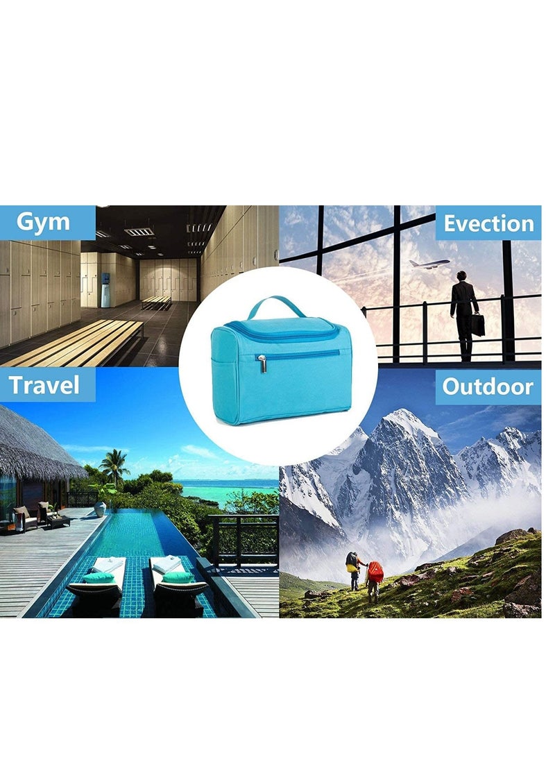 Men Women Travel Wash Bag Toiletry Organizer Pouch Shaving Cosmetic Make Up Case Blue - Image 5