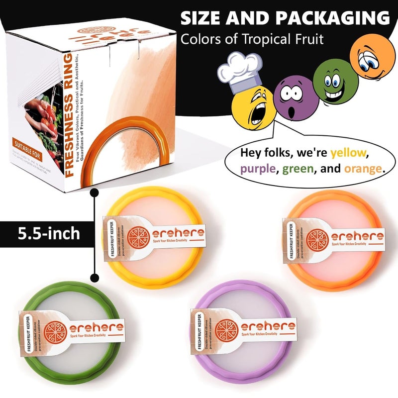 Erehere Avocado Saver and Onion Storage 4Piece Set Silicone Food Storage Containers Multifunctional and Perfect for Lemons Cheese Tomatoes Potatoes Garlic - Image 4