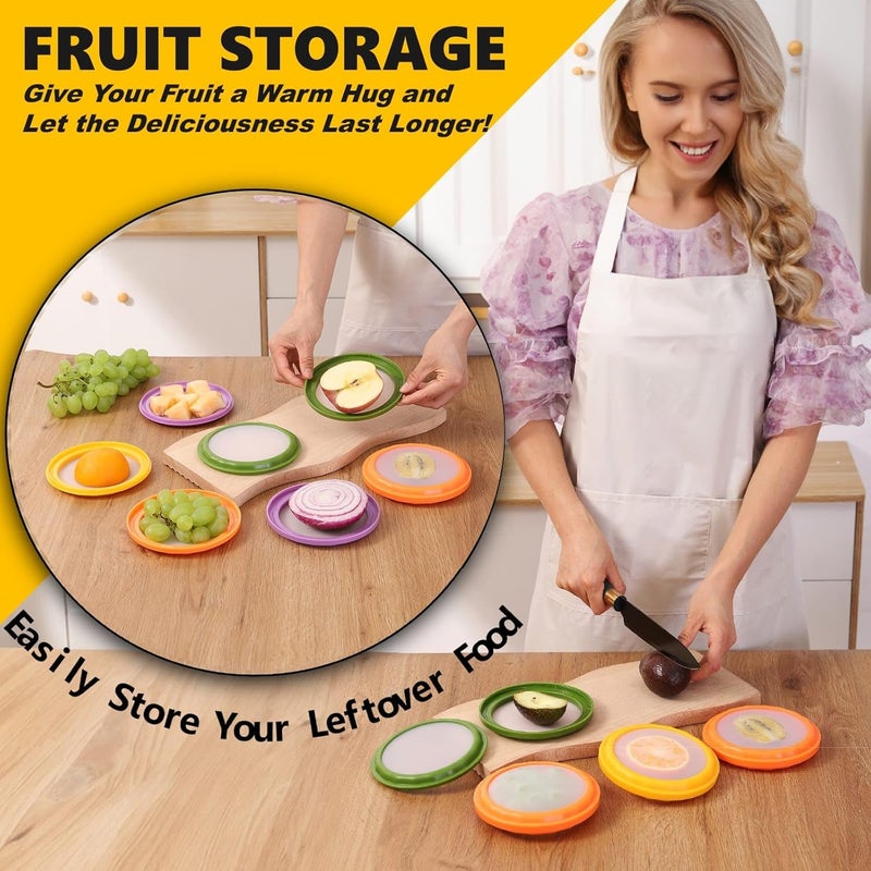Erehere Avocado Saver and Onion Storage 4Piece Set Silicone Food Storage Containers Multifunctional and Perfect for Lemons Cheese Tomatoes Potatoes Garlic - Image 2