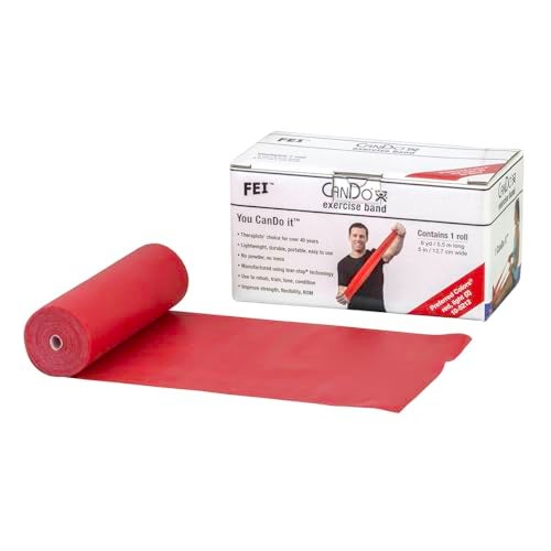 Cando شريط تمارين كاندو منخفض البودرة، 6 ياردة، أحمر: خفيف - Image 1