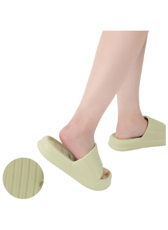 Grace Jieliya Thick Slippers, Simple And Fresh Macaron Color, Unisex Sandals, Home Slippers, Bean Green, Size 36-37 - Image 2