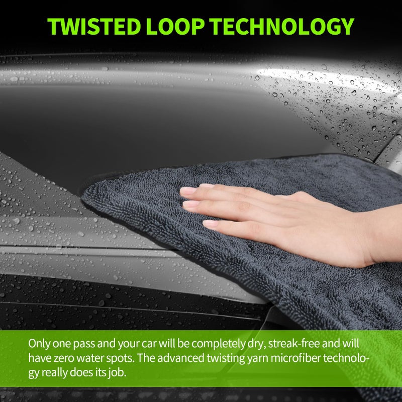 Wontolf Ultra Absorbent Car Drying Towels with Storage Bag, Extra Large Microfiber Towels for Cars, (36" x 24") Drying Towels Car Detailing, Streak Free, No Water Spots, Scratch-Free, 3 Pack - Image 4