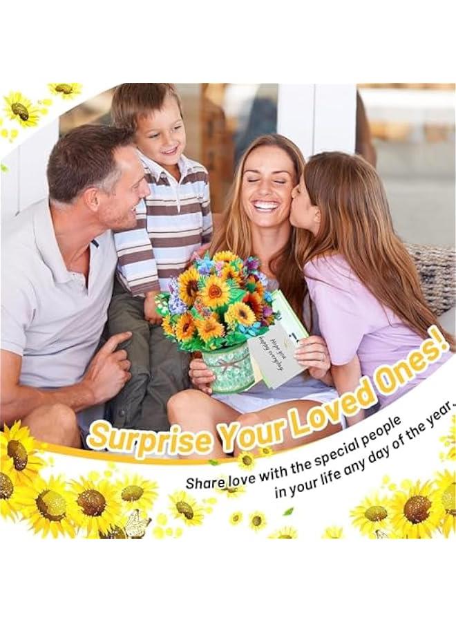 FYLX Paper Flower Bouquet  Up Cards Sunflower 3D  Up Birthday Cards Greeting Cards and Envelope Anniversary Cards Get Well Soon Cards  for Women Wife Mom Friends Female - Image 5