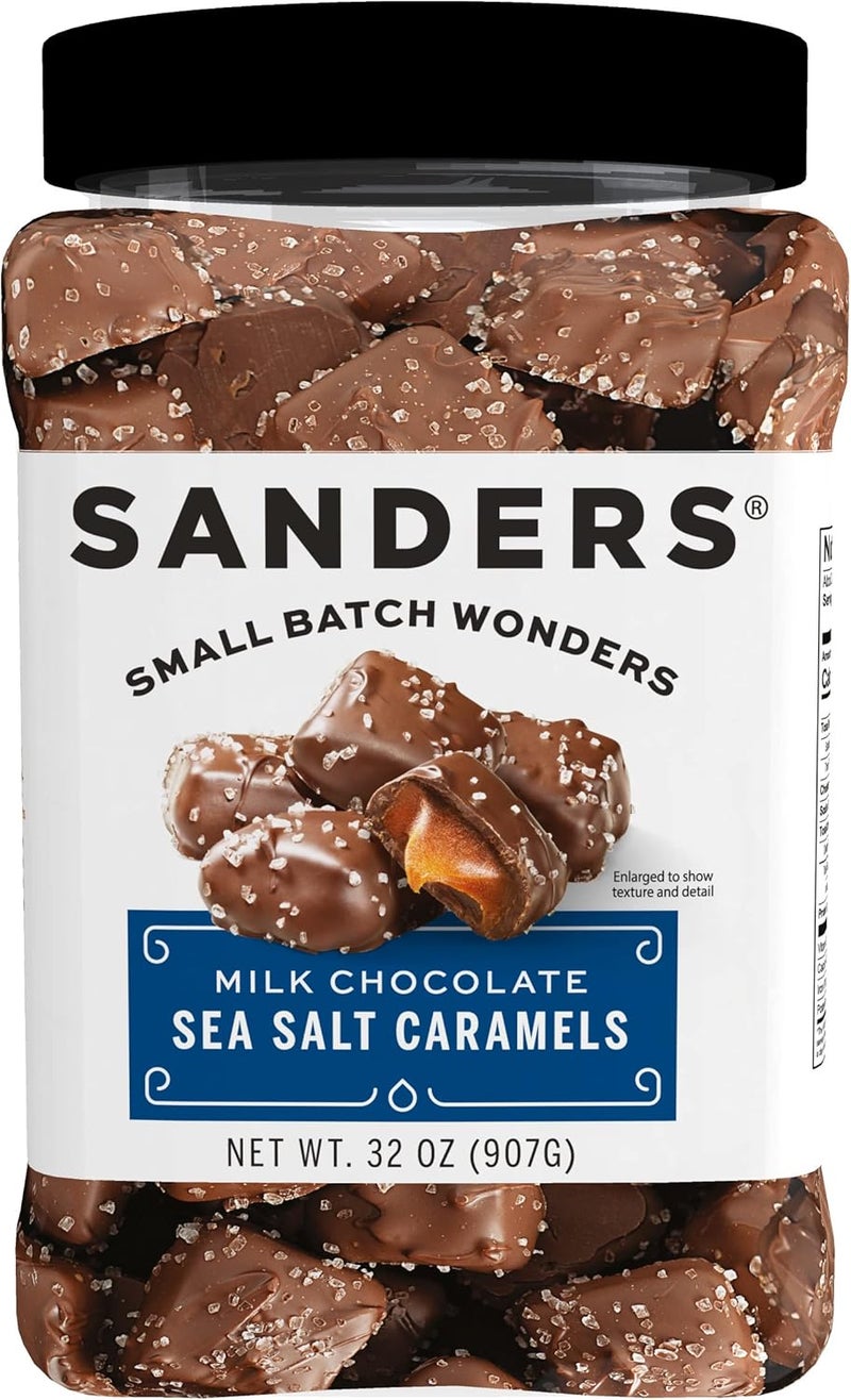 Sanders Milk Chocolate Sea Salt Caramels - 32 oz Tub - Image 1