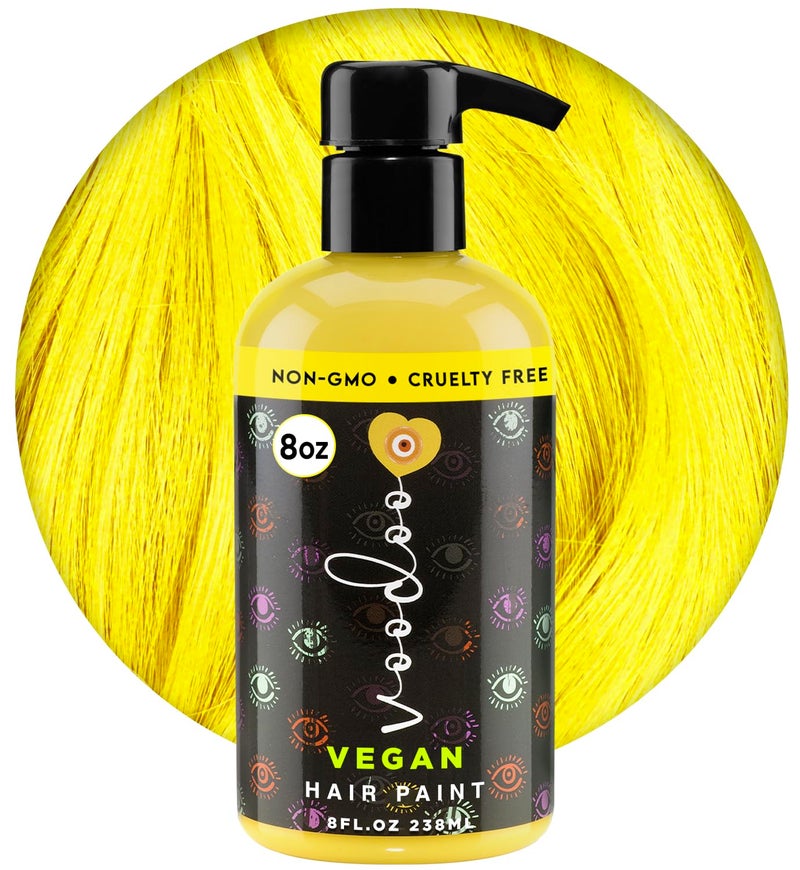 MOEHAIR SemiPermanent Hair Color Yellow Hair Dye 8 Oz No Ammonia Sulfate or Paraben Easytouse Apply at Home Vegan CrueltyFree Voodoo Sunny Hair Color Neon Yellow Hair Dye