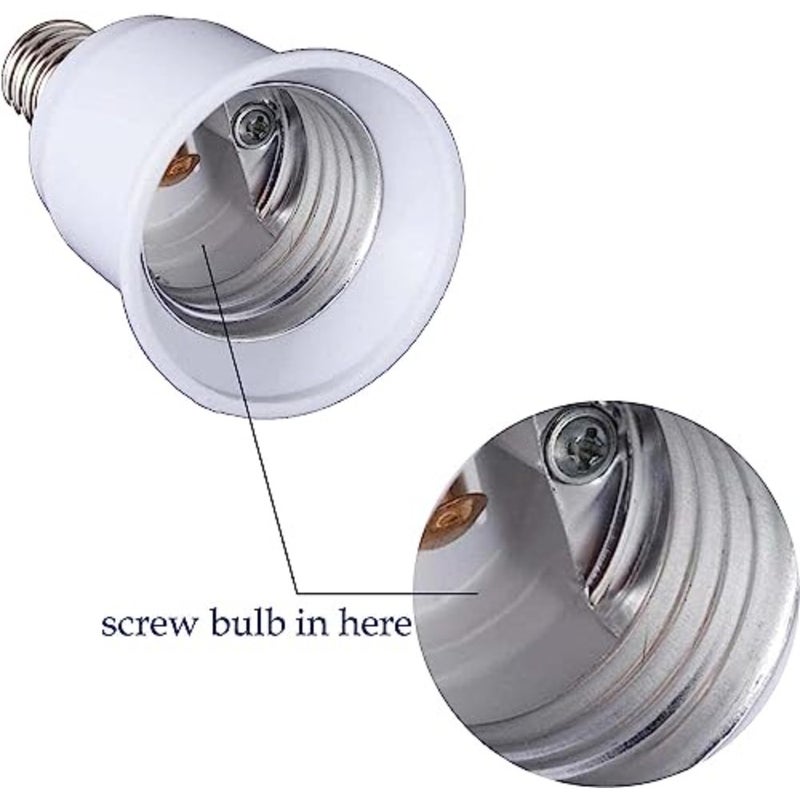 E14 to E27 base screw light lamp bulb holder adapter pack of 4 - Image 3