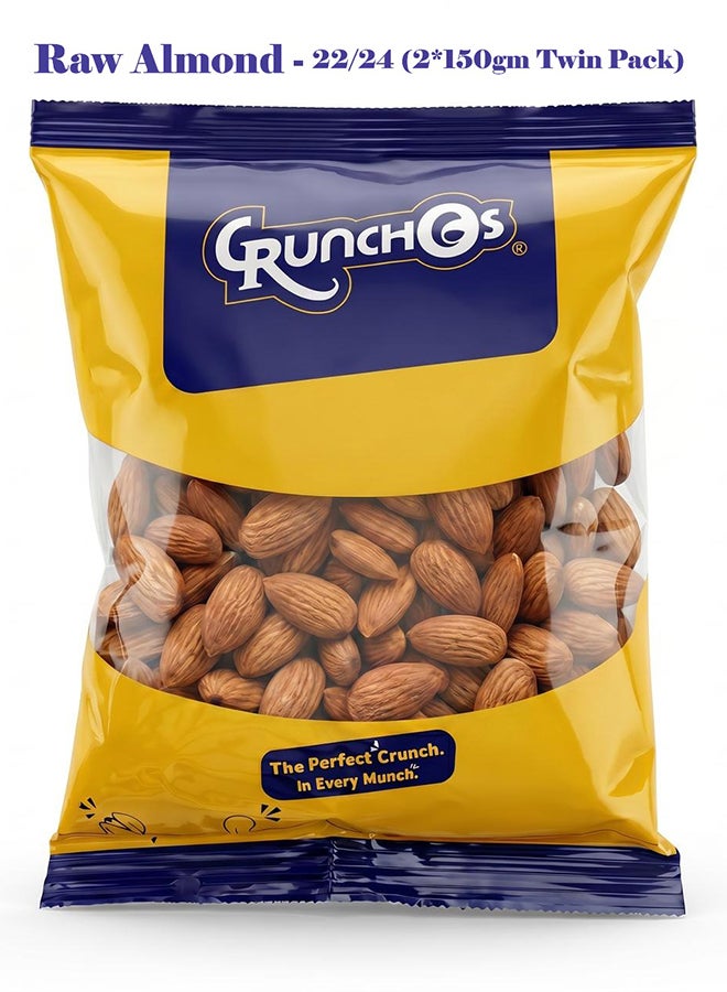 Crunchos Raw Almond 22/24 2*150 Gm Promo