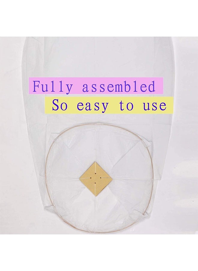 Sky Lanterns, Chinese Lanterns Fully Assembled, Flying Lanterns Easy to Use, Paper Lanterns for Parties, Birthdays, Events, New Years, Memorial Ceremonies (5 Pack White)