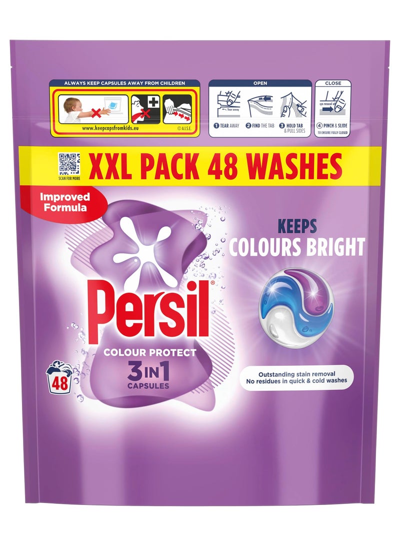 Persil Colour Protect 3 in 1 keeps colours bright outstanding stain removal in quick & cold washes 48 washes