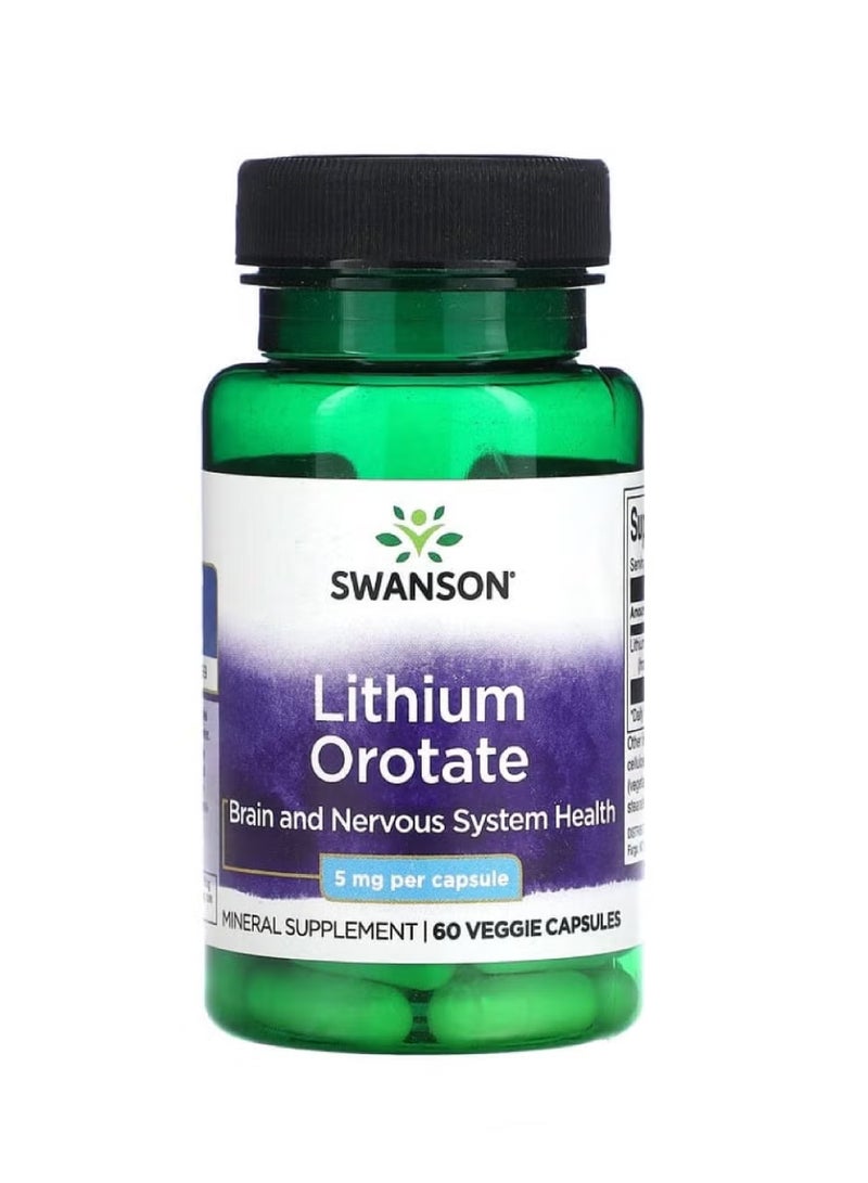 SWANSON SWAMSON LITHIUM OROTATE VEG/CAP 60'S