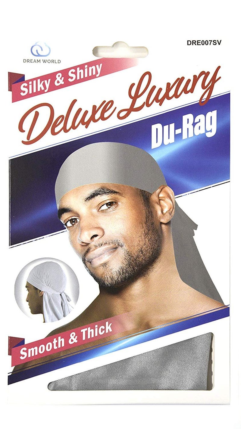 Dream Deluxe DuRag Silver 3 Pack Smooth Thick Stretchable Wrinkle Free 100 Polyester