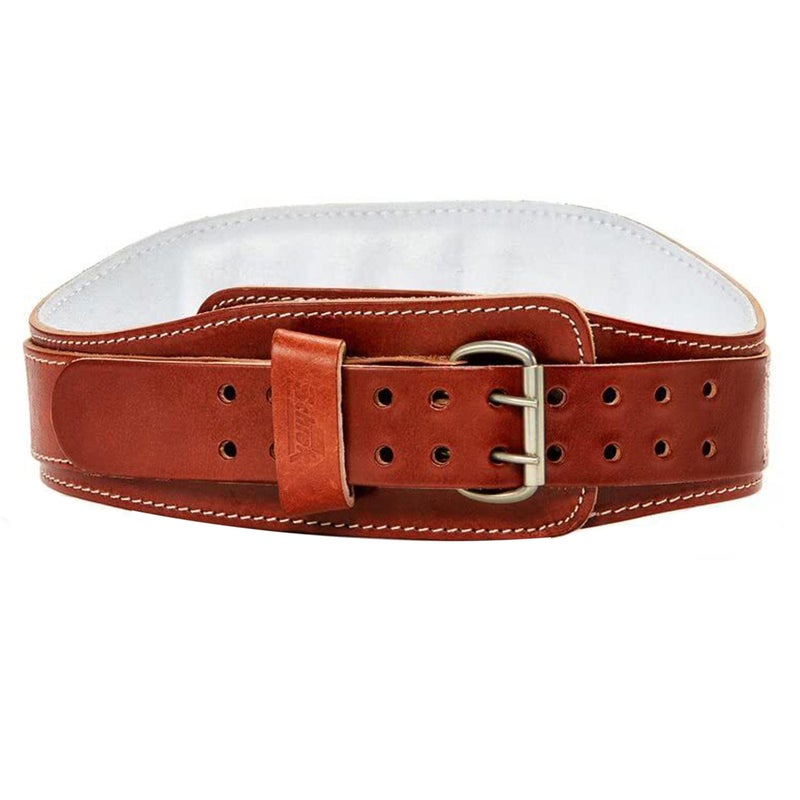 Schiek Sports 2006 Leather 6 Weight Lifting Belt Weightlifting Belt with Double Prong Stainless Steel Belt Buckle