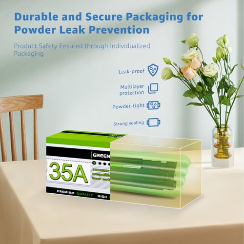 greencycle 4 PK Compatible CB435A 35A Black Laser Toner Cartridges Replacement for HP Laserjet P1005 P1006 P1007 P1008 P1009 Printer - Image 5