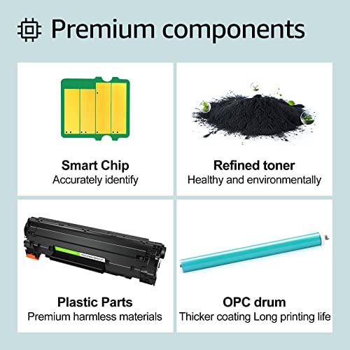 greencycle 4 PK Compatible CB435A 35A Black Laser Toner Cartridges Replacement for HP Laserjet P1005 P1006 P1007 P1008 P1009 Printer - Image 4