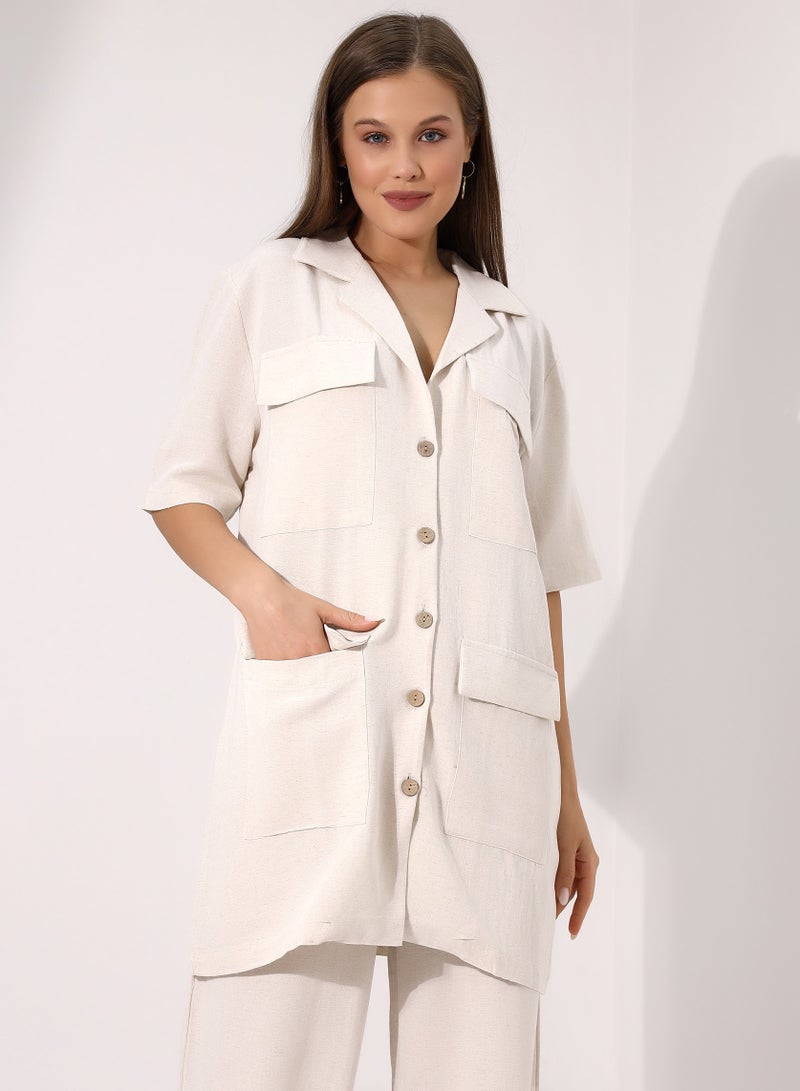 Elegant Blouse With An V-Neck And High Quality  - Image 1