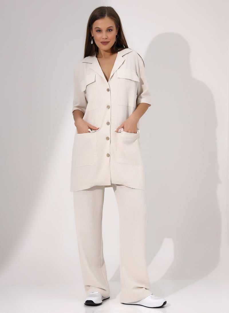 Elegant Blouse With An V-Neck And High Quality  - Image 2
