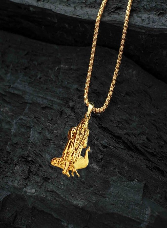 M Men Style Religious God of War Lord Murugan Muruga Kartikeya Skanda Hindu Blessed Amulet Locket for Good Health & Wealth Pendants Pendant Necklace Chain for Unisex Spn2024352 Gold - Image 4
