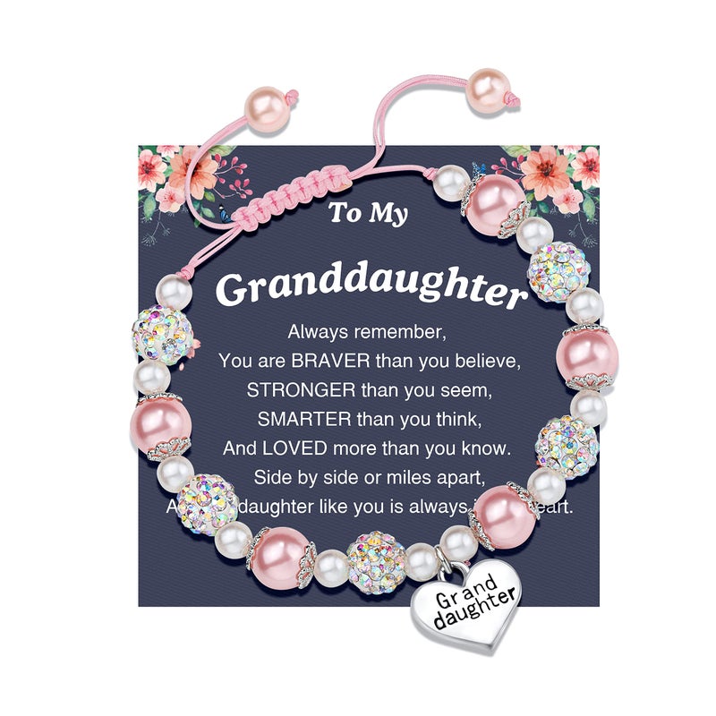 UNGENT THEM Granddaughter Gifts from Grandma Little Girls Bracelets Jewelry 8 12 10 6 5 7 9 11 Year Old Birthday Girl Graduation Christmas Valentines Easter Basket Stuffers Gifts for Kids Tween Girl - Image 1