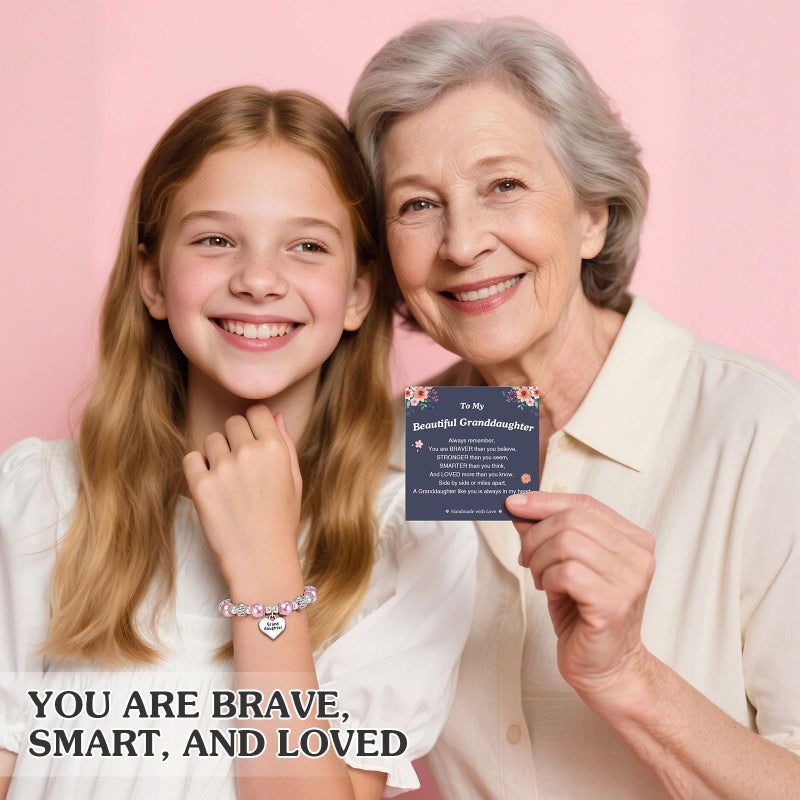UNGENT THEM Granddaughter Gifts from Grandma Little Girls Bracelets Jewelry 8 12 10 6 5 7 9 11 Year Old Birthday Girl Graduation Christmas Valentines Easter Basket Stuffers Gifts for Kids Tween Girl - Image 4